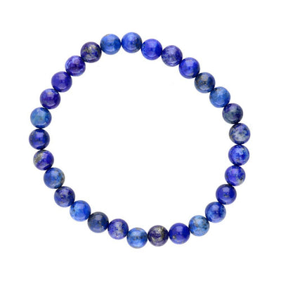 Lapislazuli-Armband, glatte Kugel, 6 mm