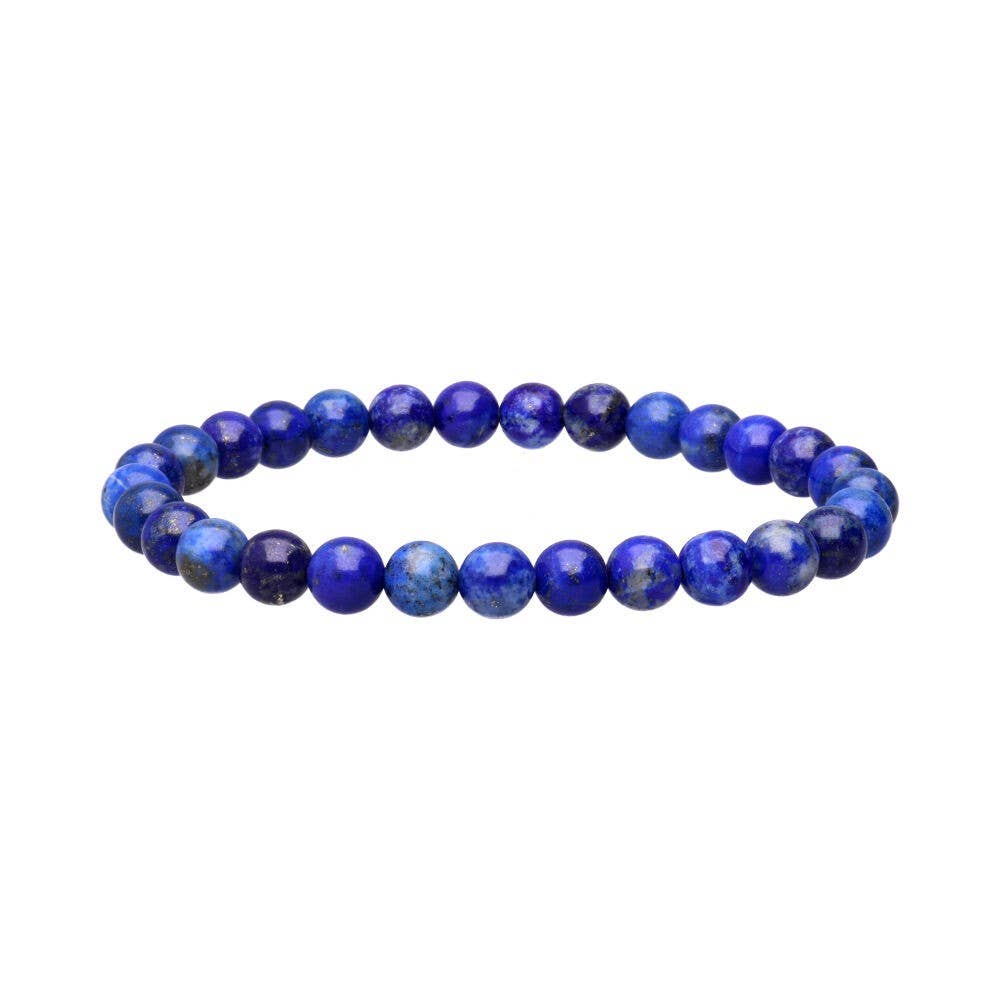 Lapislazuli-Armband, glatte Kugel, 6 mm