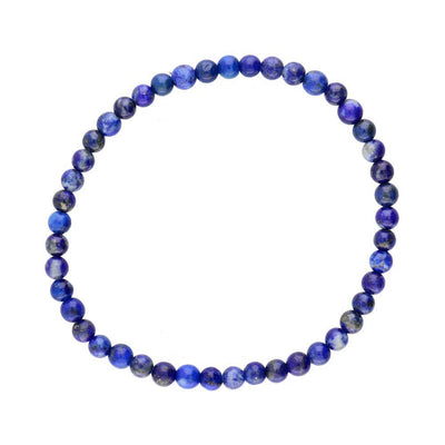 Lapislazuli-Armband, glatte Kugel, 4 mm